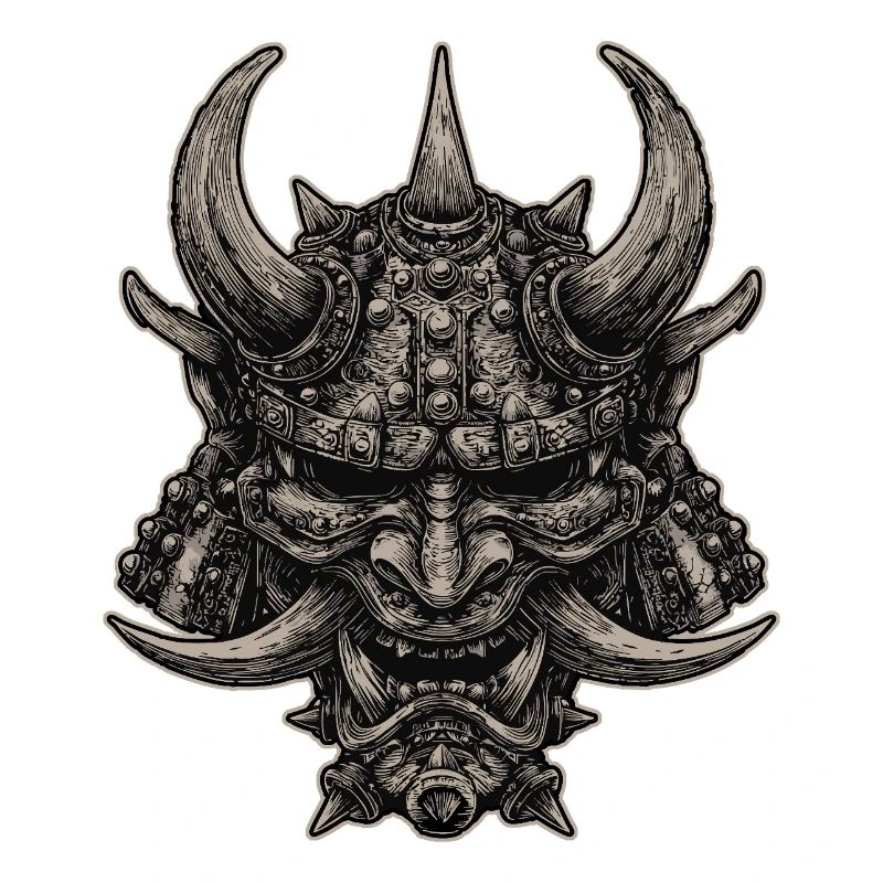 Dämonischer Samurai Helm Oni Maske