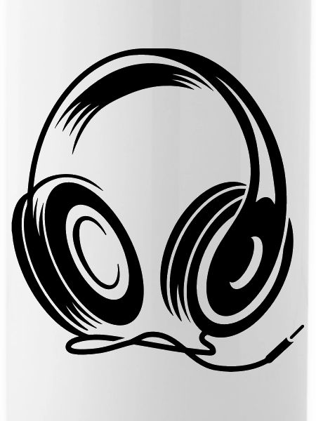 Kopfhörer mit Kabel im Stencil Stil
