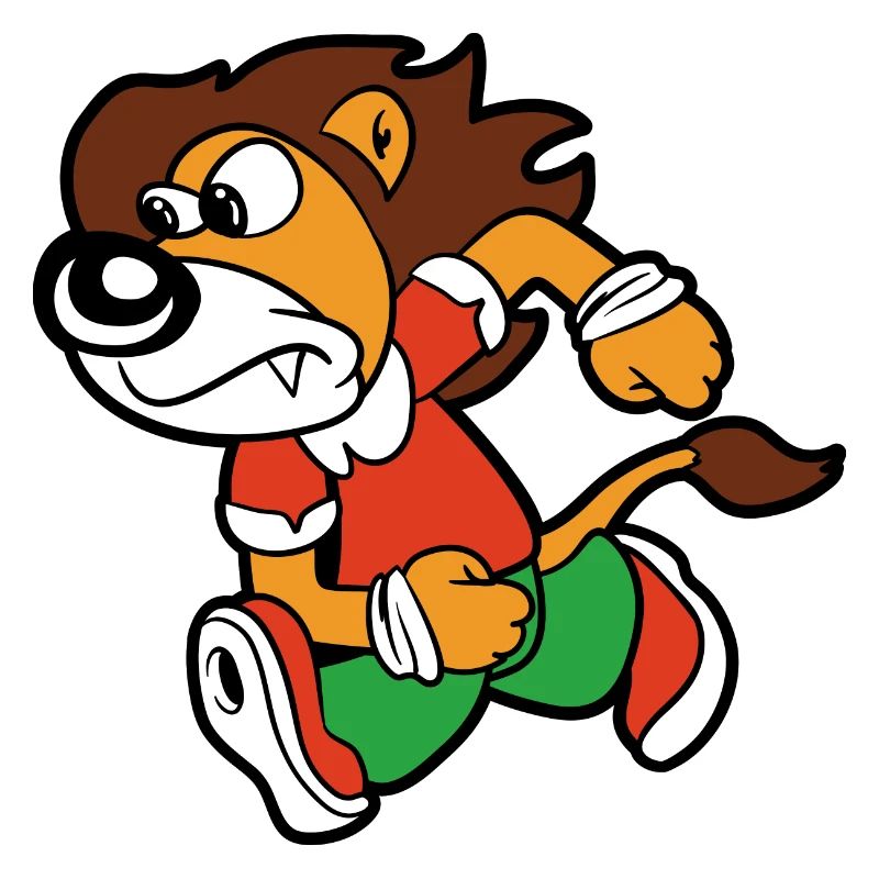 Lion Sprinter Jogging Running Athletics Workout