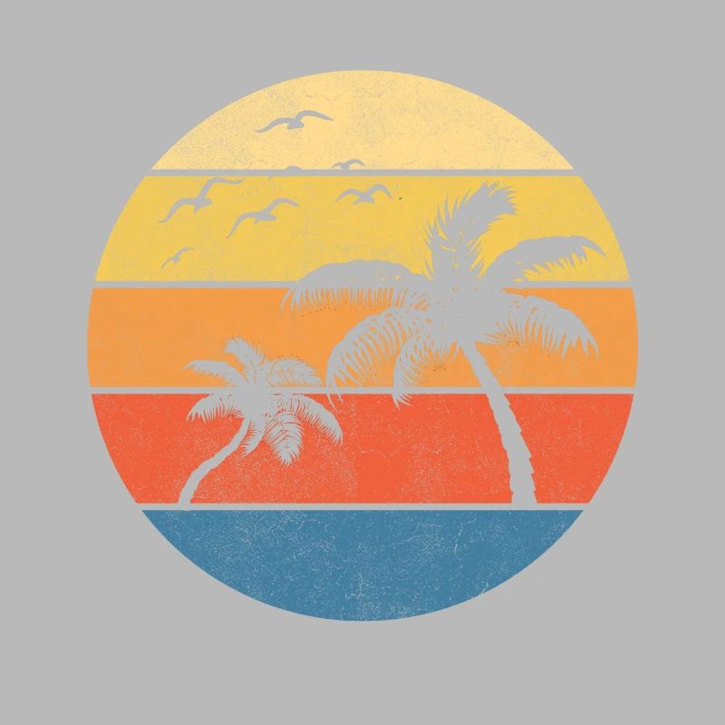 Retro Sunset Palm Trees