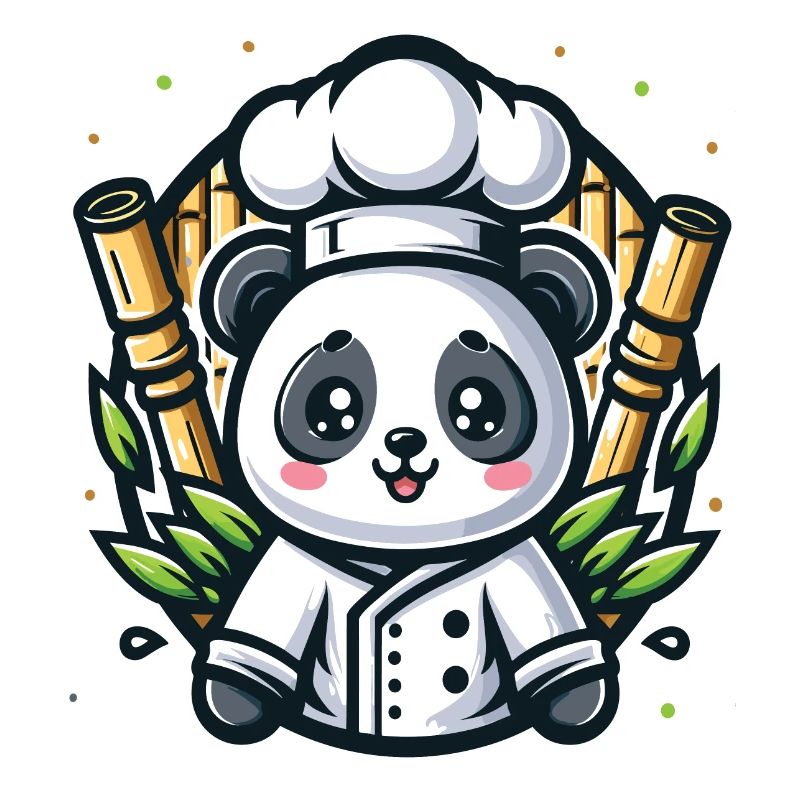 Kawaii Bamboo Panda Chef