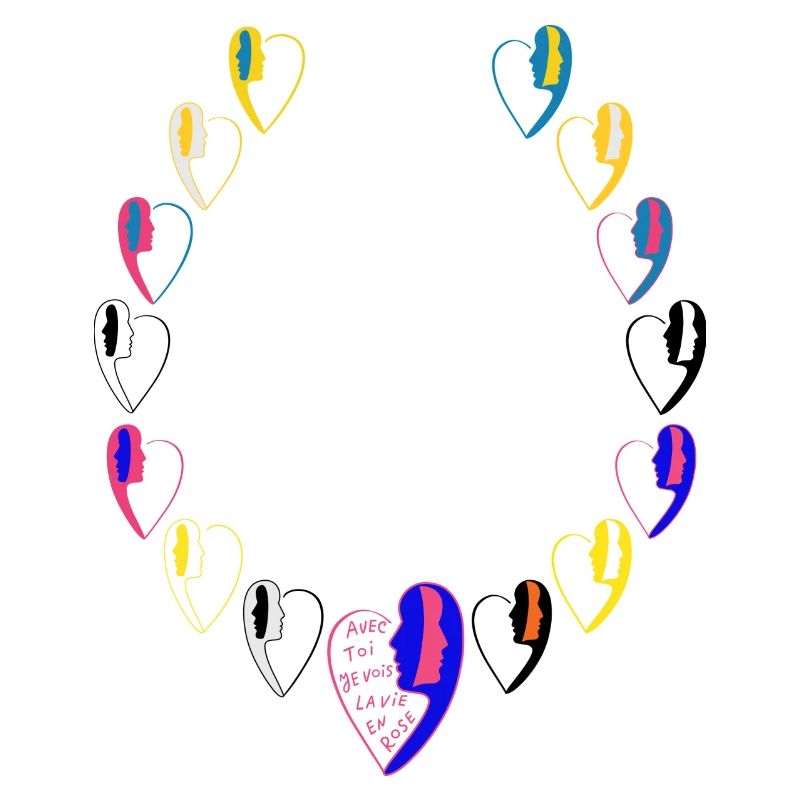 Collier avec message d'amour.