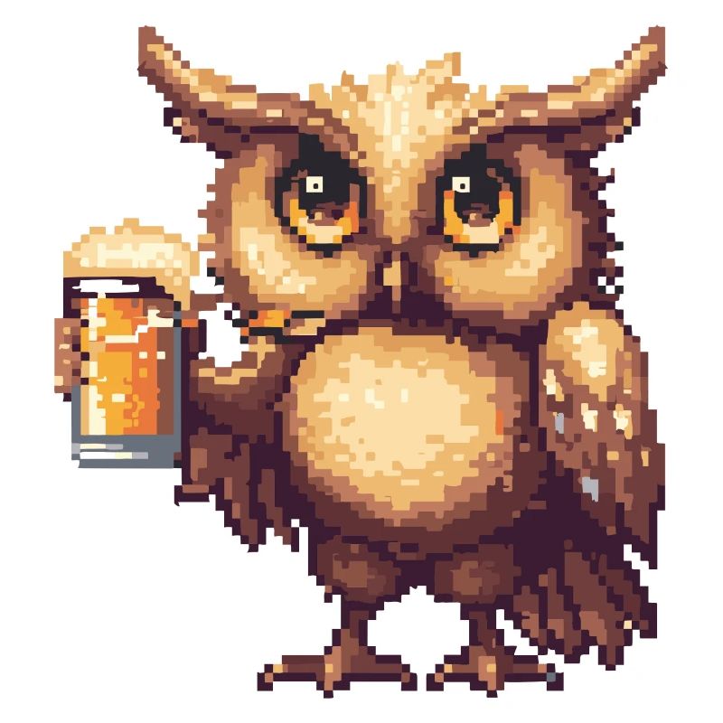Eule Bier Pixel