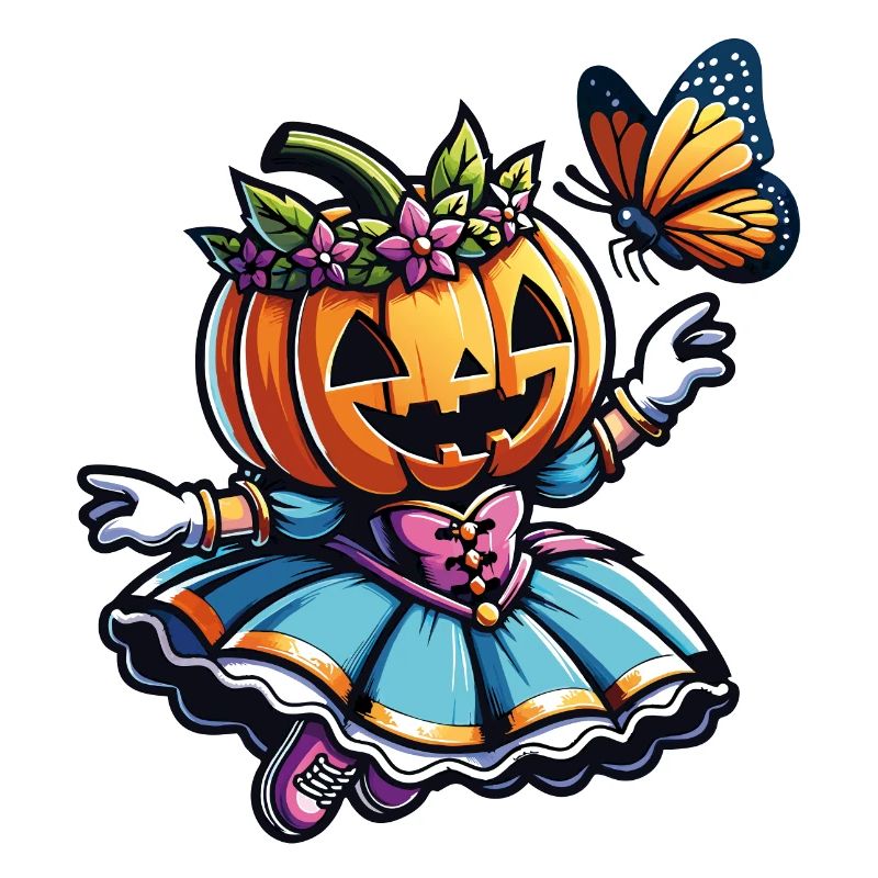 Mignonne princesse d’Halloween avec papillon