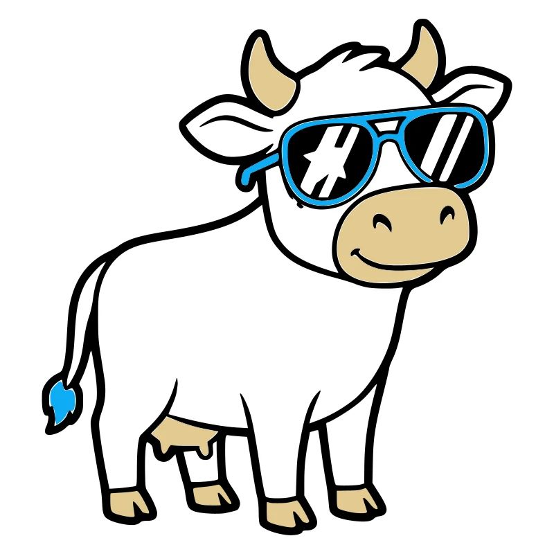 Coole Kuh Sonnenbrille Lässig Vektor