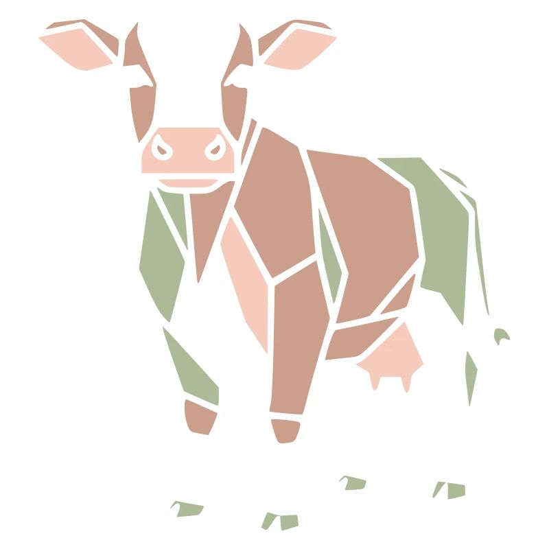 Vache géométrique Low Poly Modern