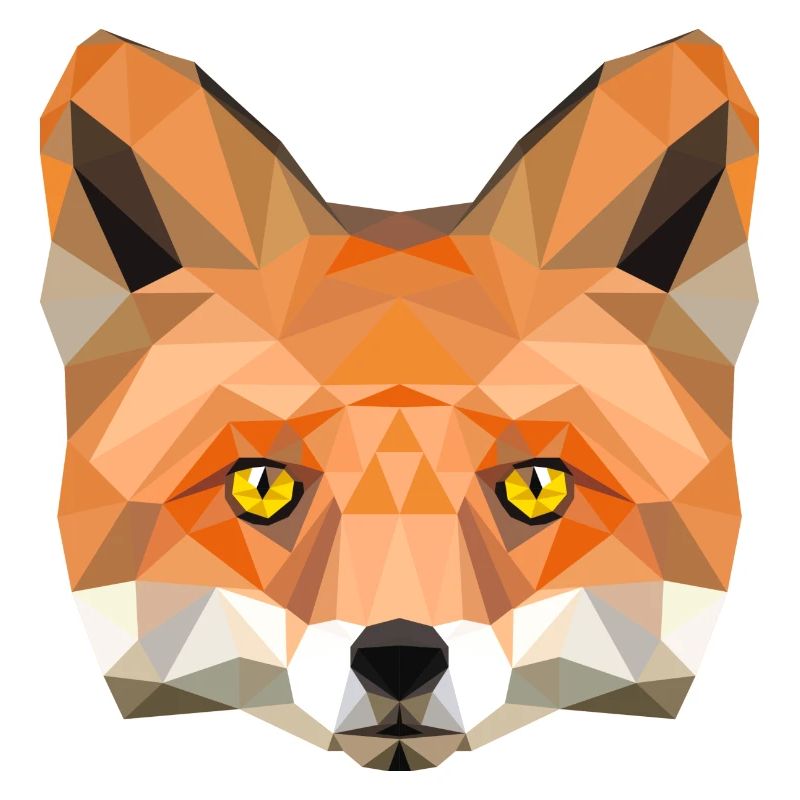 Fuchs Kopf Poly Füchsin fox Illustration low poly