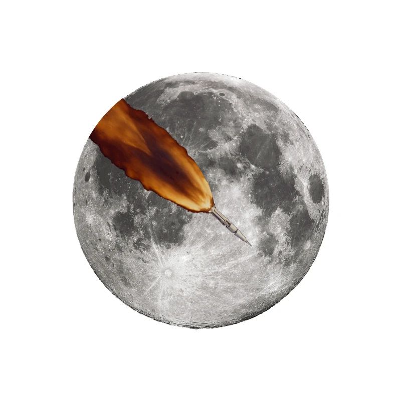 Apollo 7 space rocket orbiting the moon