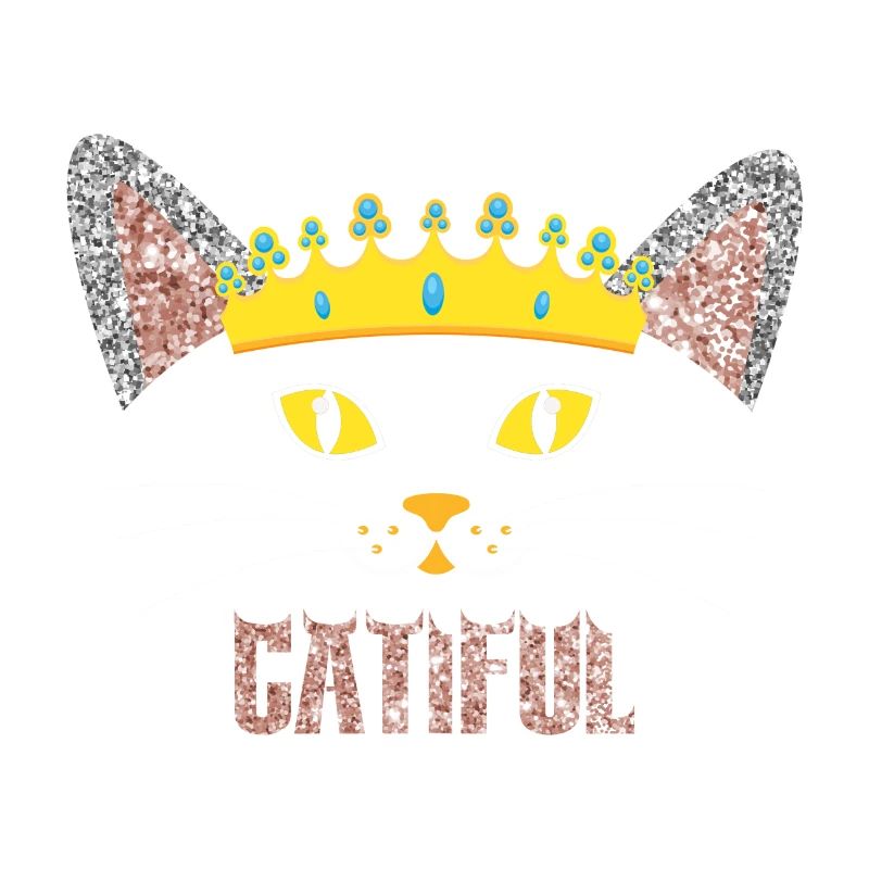 Glitter Cat Crown Princess Queen Catiful