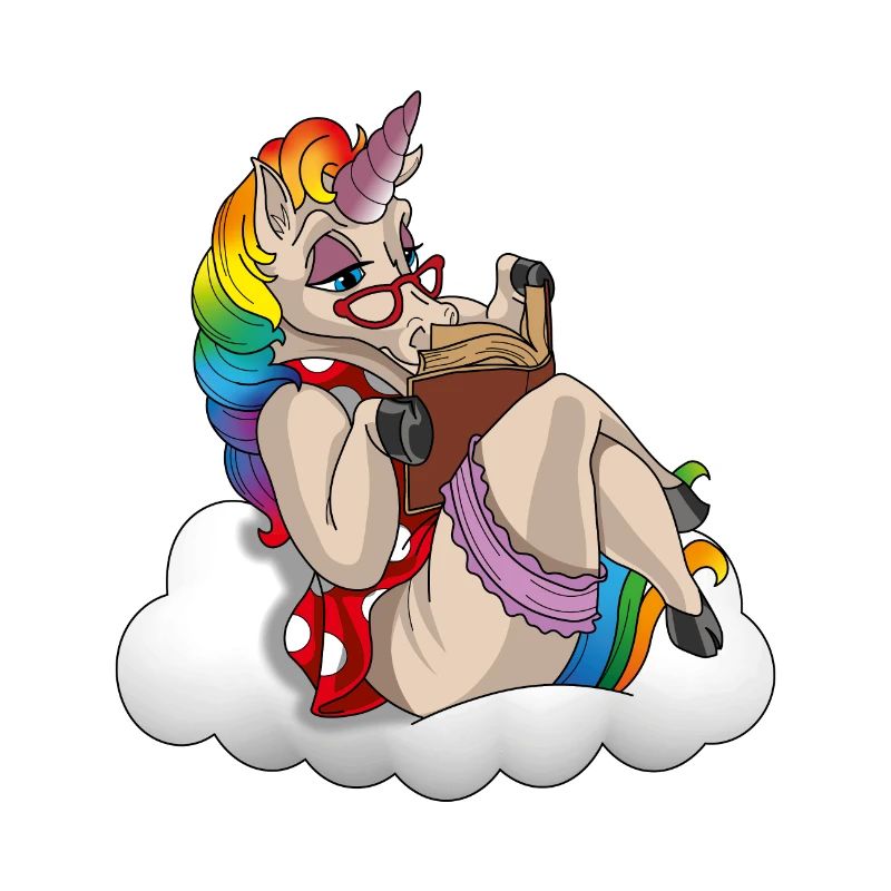 Lese Einhorn Bücherwurm | Ich bin ein Buch Einhorn