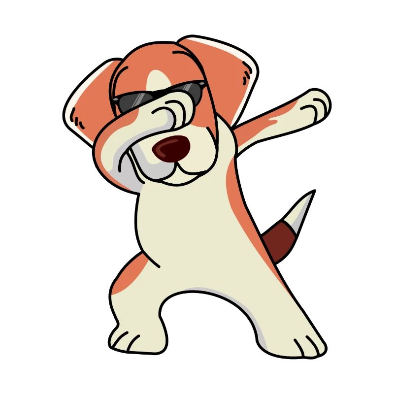 Beagle Dabbing Dancing Funny with sunglasses