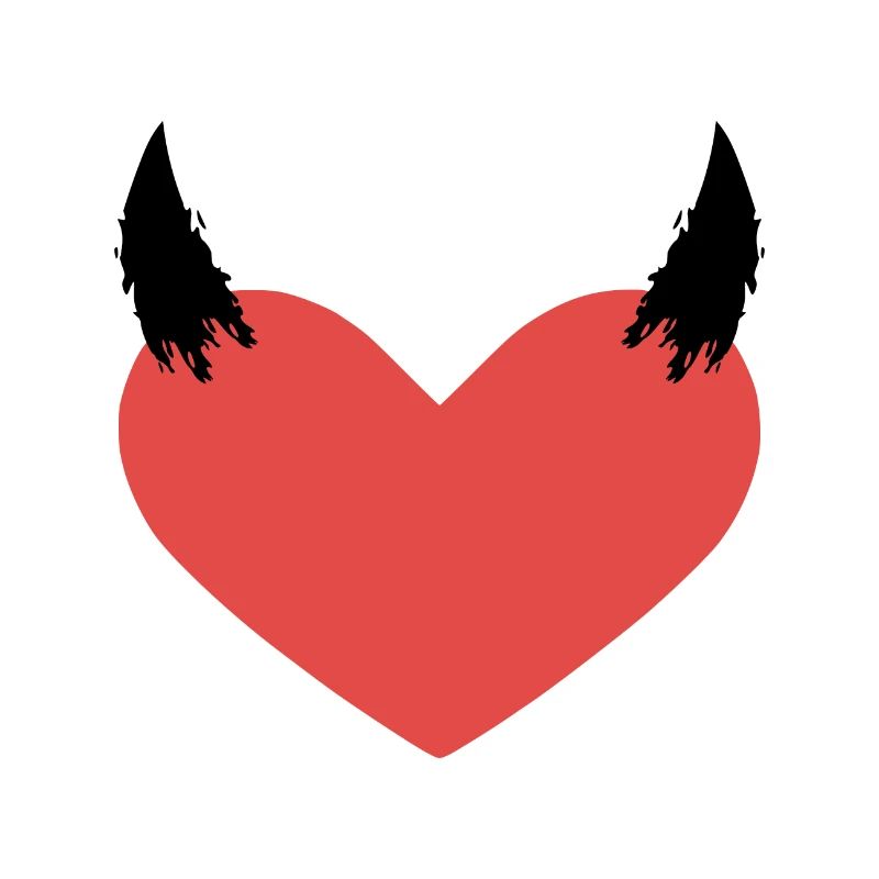 Heart devil horns evil symbol gift
