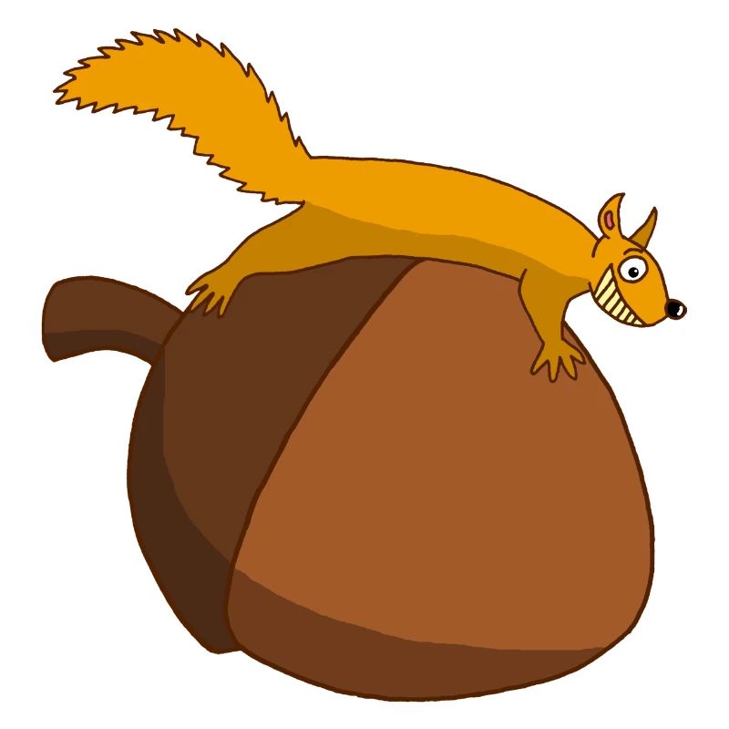 Das Eichhörnchen gegen die Eichel