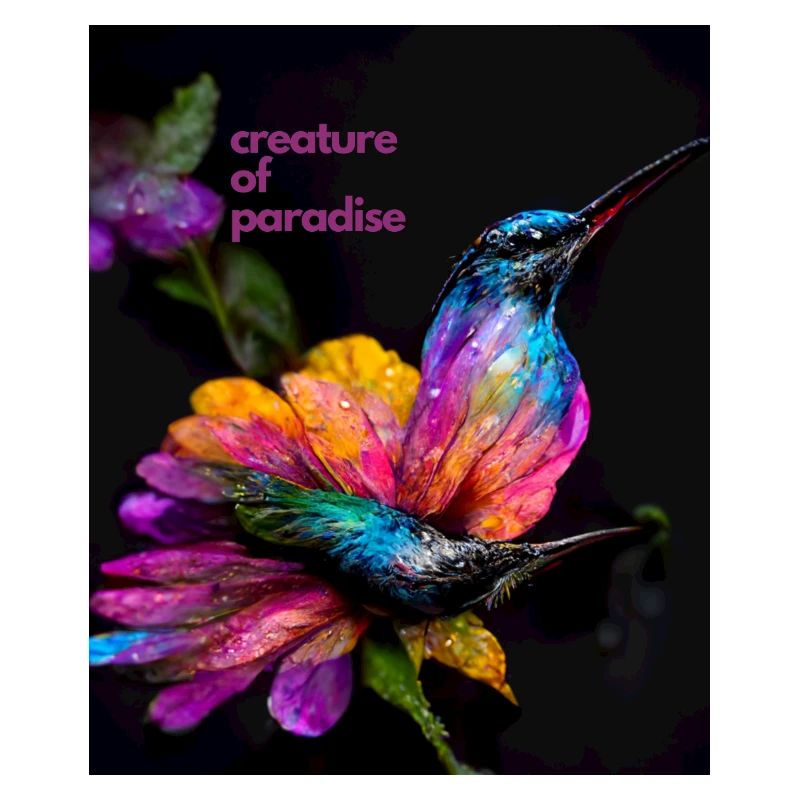 Paradise creature - a beautiful, colorful hummingbird
