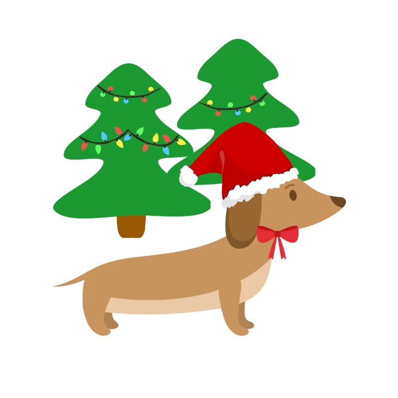 Cadeau de chien de forêt teckel de Noël