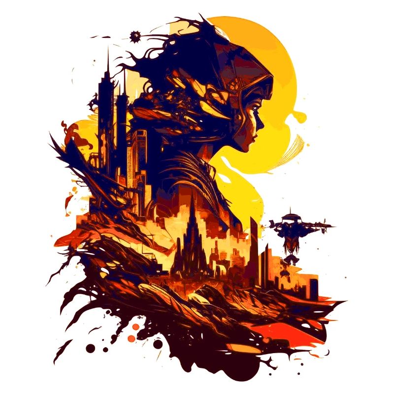 Sci-Fi on an alien planet in space
