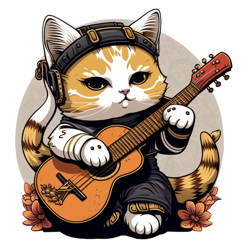 Guitariste Cat Chibi