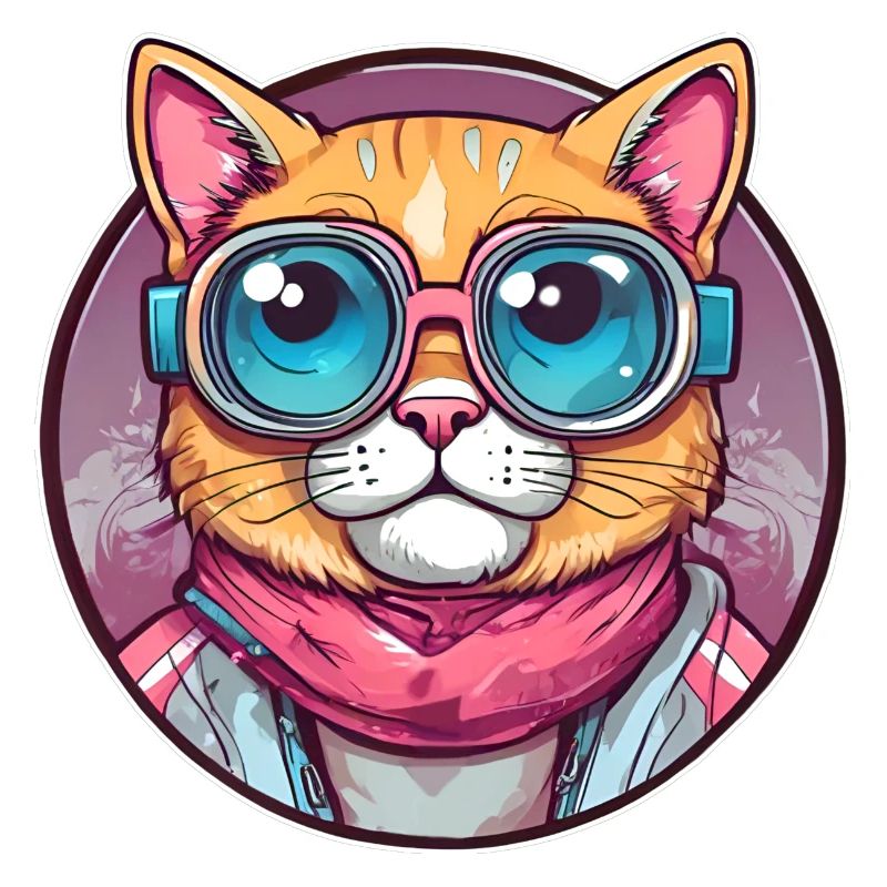 Coole Katze mit Sonnenbrille