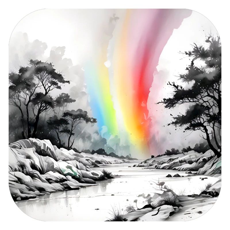 Landschaft mit Regenbogen