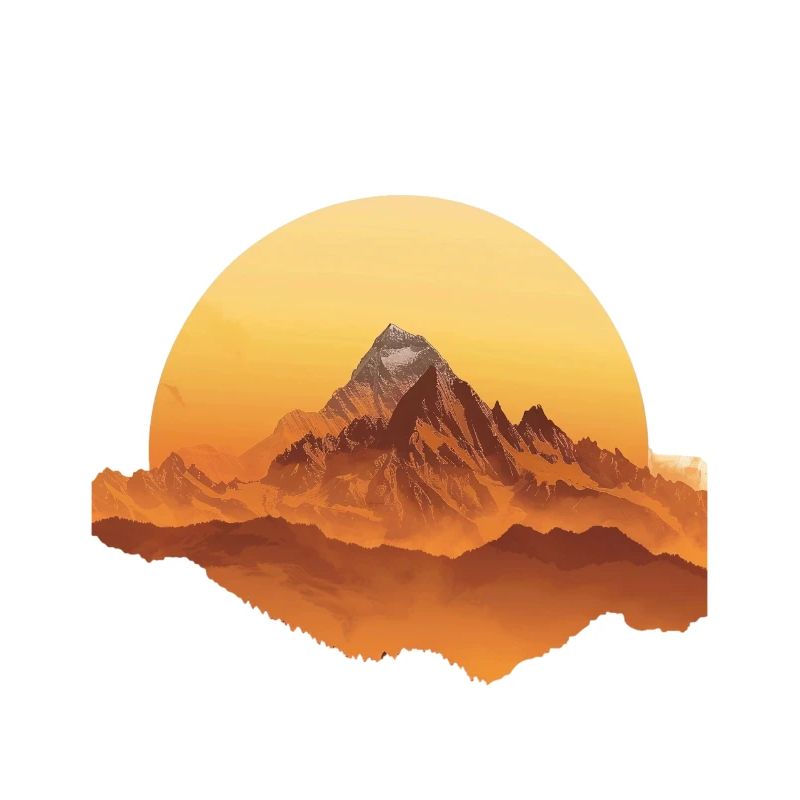 Sunset Mountains Circular Shape