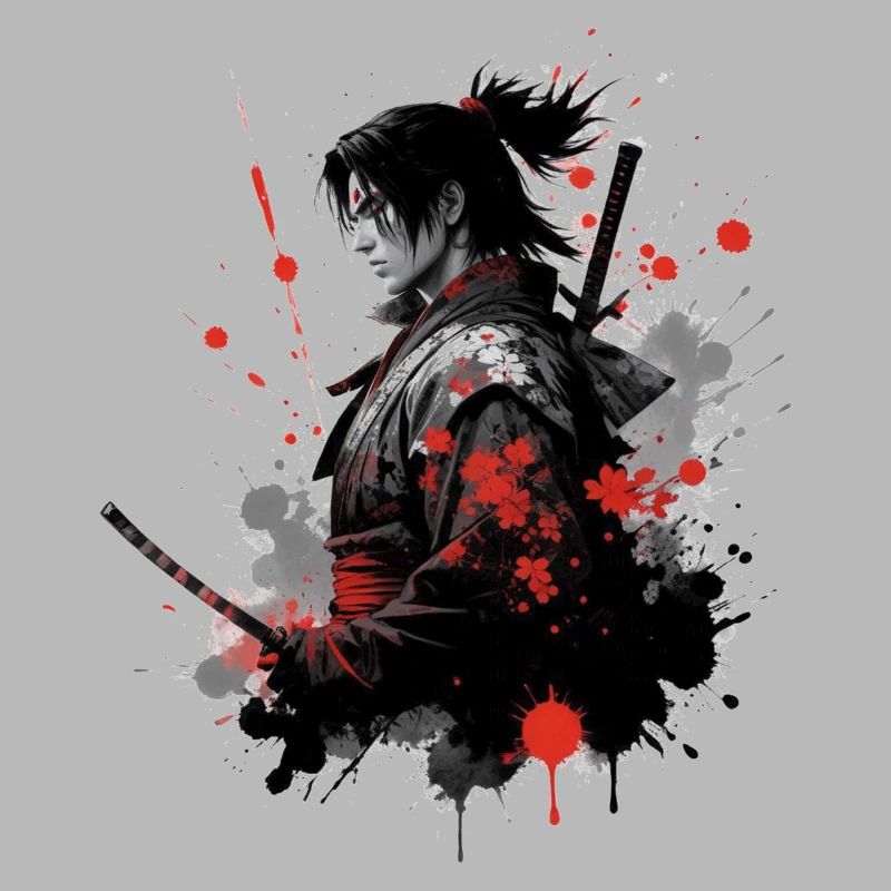 Samurai Warrior Watercolor Design