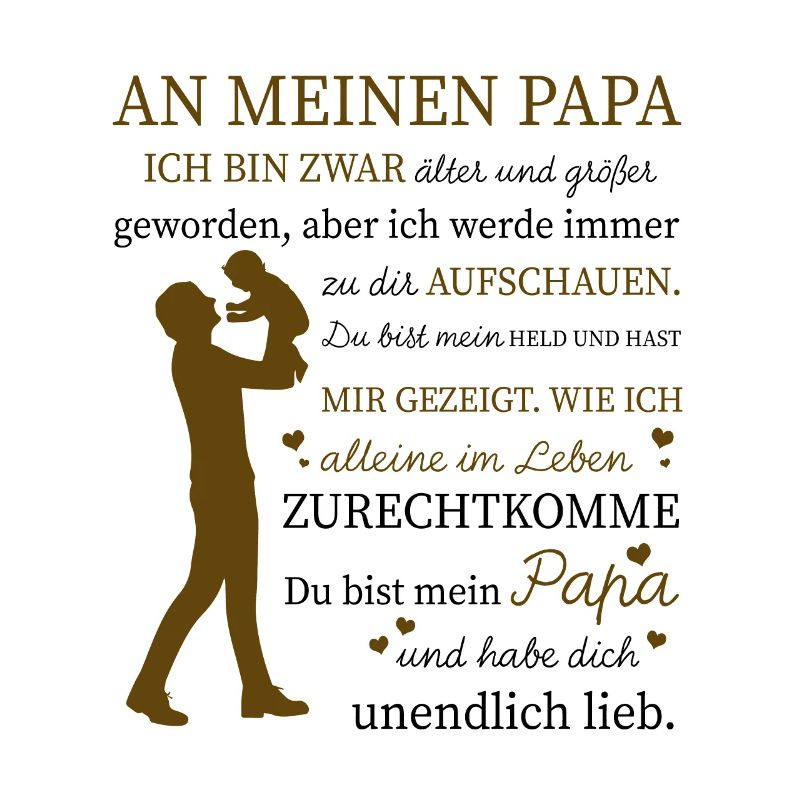 Vater Geschenk Tochter Sohn, Papa Spruch Geschenk