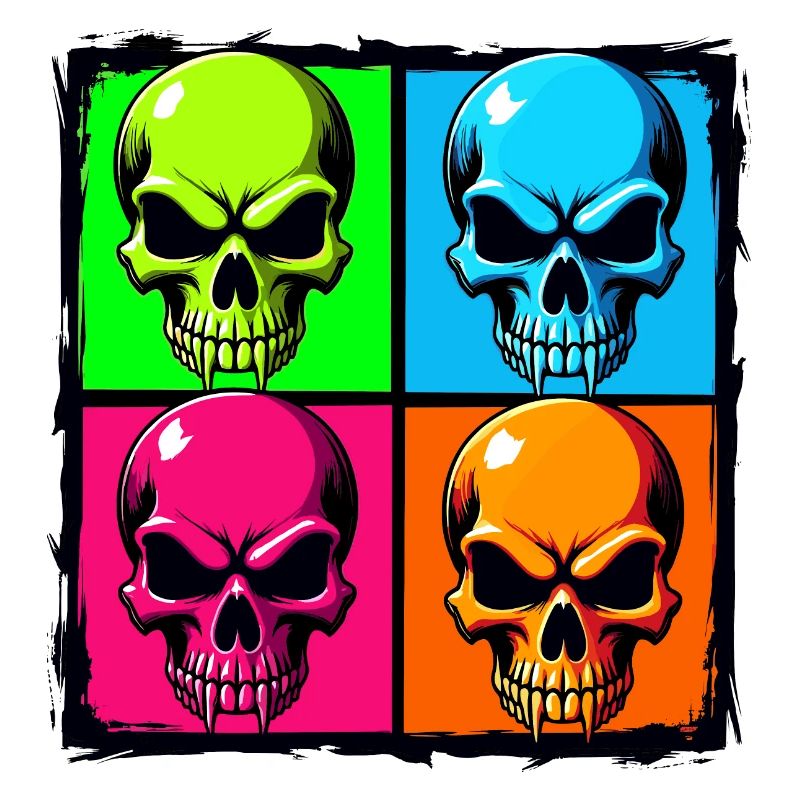 Colourful skulls