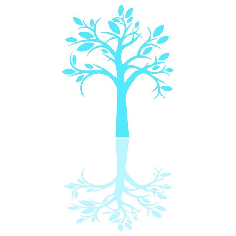 Blauer Baum Wald Bäumchen Schatten Cool Silhouette