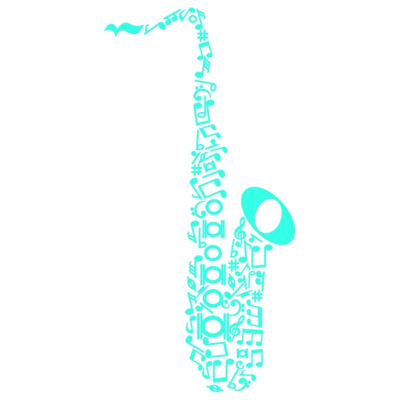 Saxophone saxophone composé de notes cadeaux