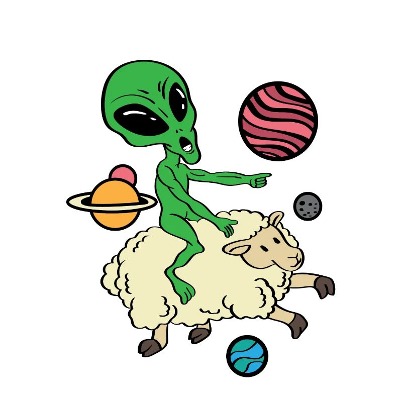 Alien Space Sheep Astronaut oder Weltraumpilot Ges