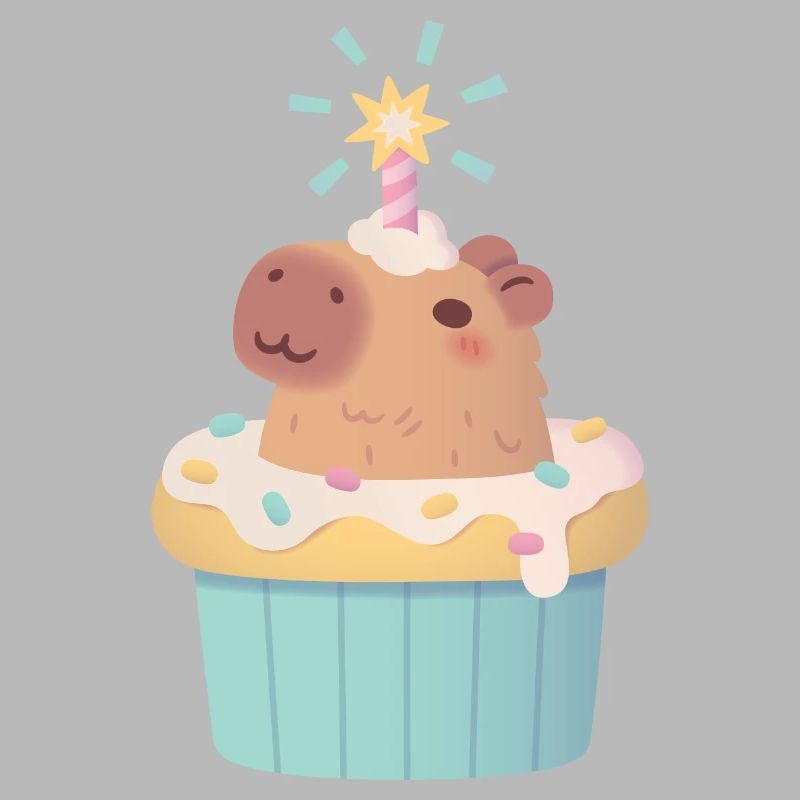 Mignon Capybara dans Cupcake Drôle