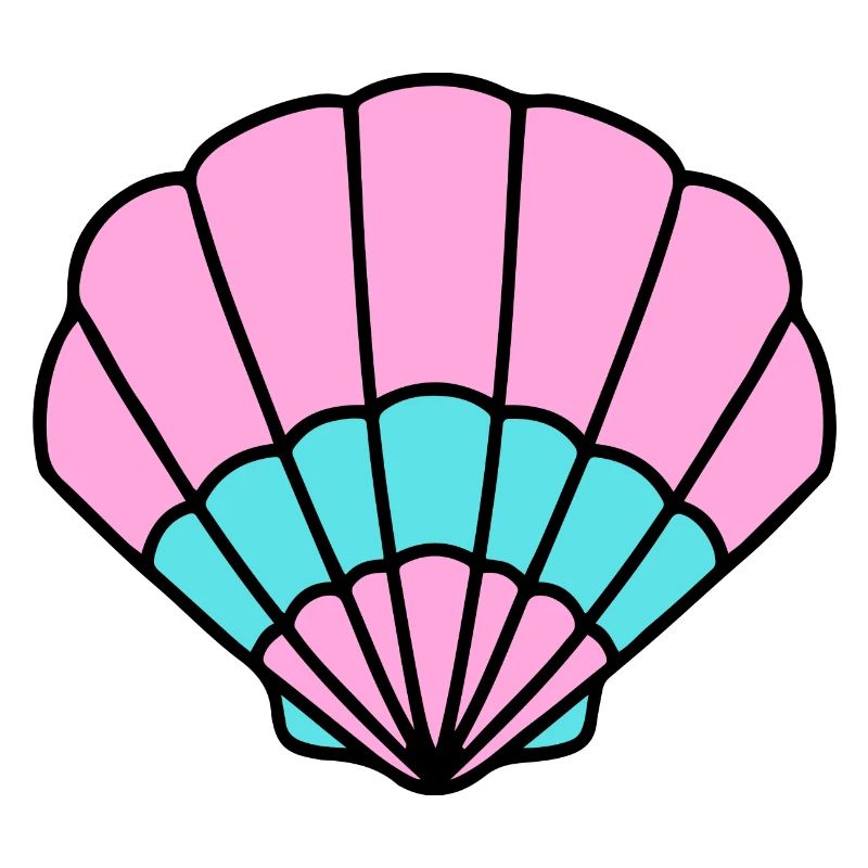 Muschel pink türkis - maritim Comic-Design