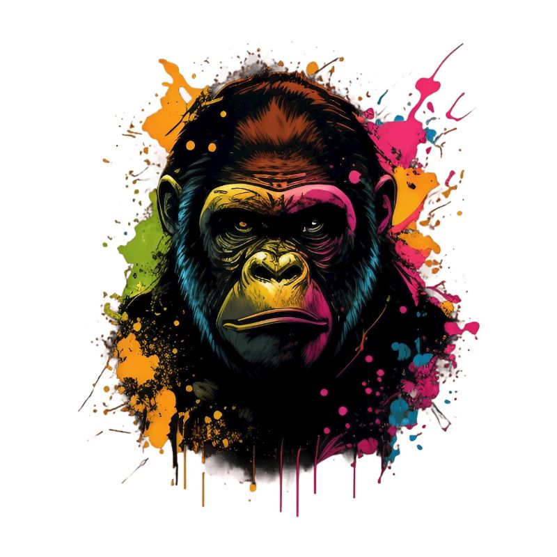 Gorille coloré Splash Art Expression