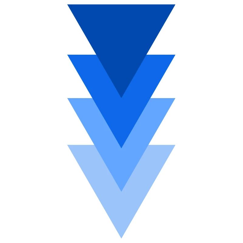 triangle de nuances de la couleur bleu