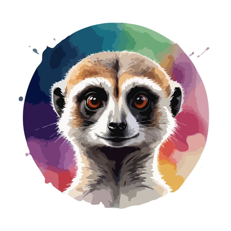 suricate coloré cool conception vectorielle