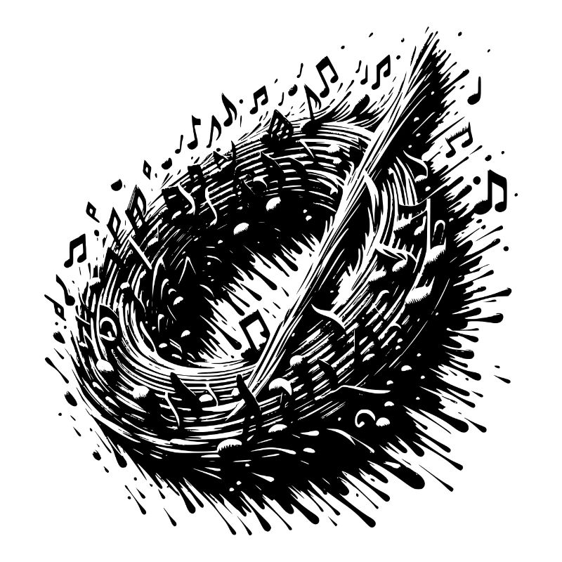 Circling Music Notes Scale Circle