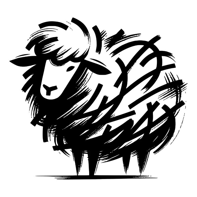 Dessin de mouton ludique dessin animé dessin au trait