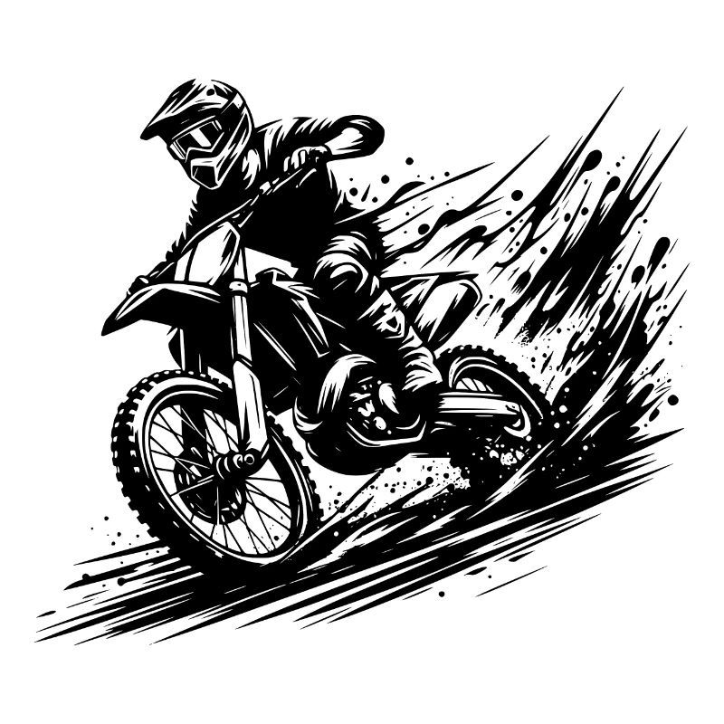 Balade dynamique en motocross dans la boue et la boue