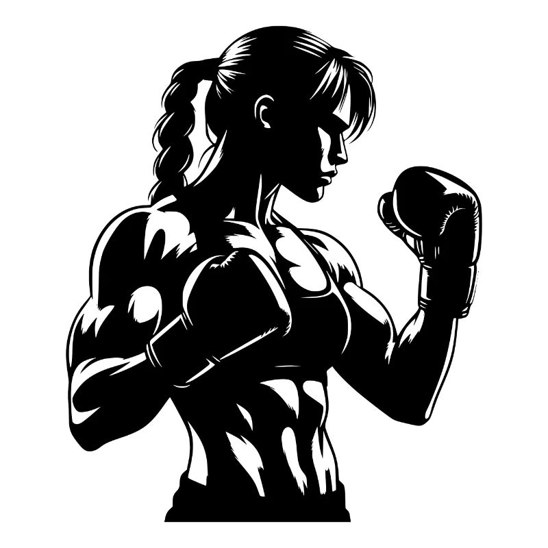 Boxer avec gants en posture concentrée