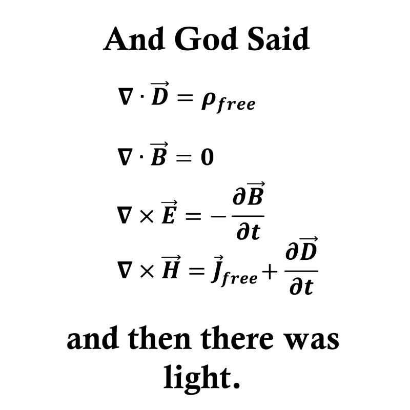 Maxwell Equations God Light Physics Nerd Science