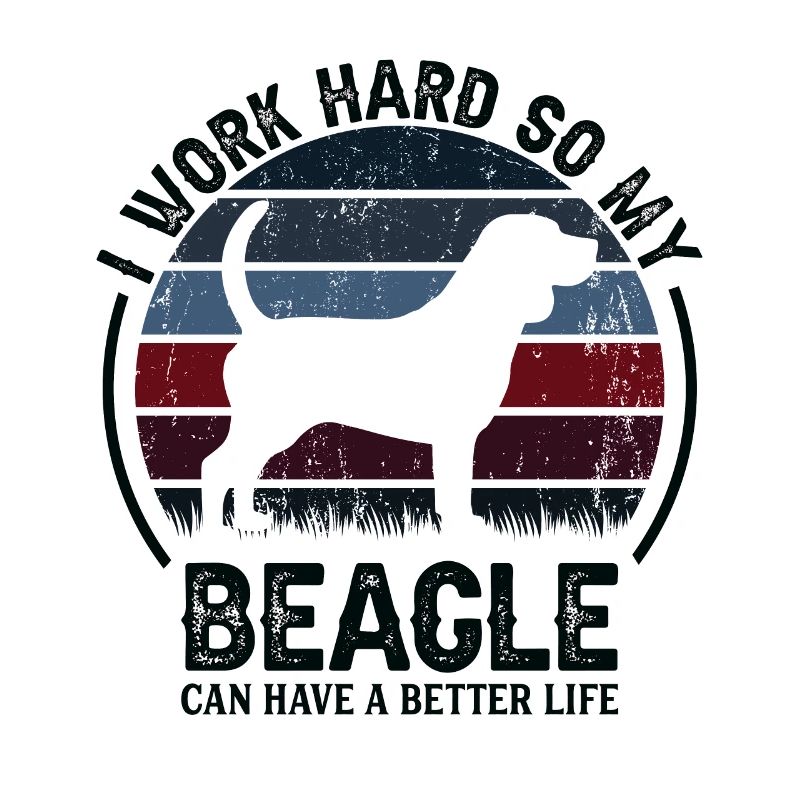 Work Hard - Retro Beagle