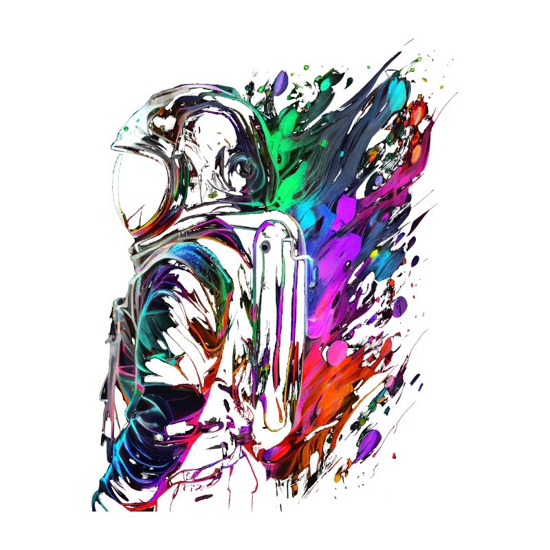 Outer Space Splash Art Colorful Fun Spaceman