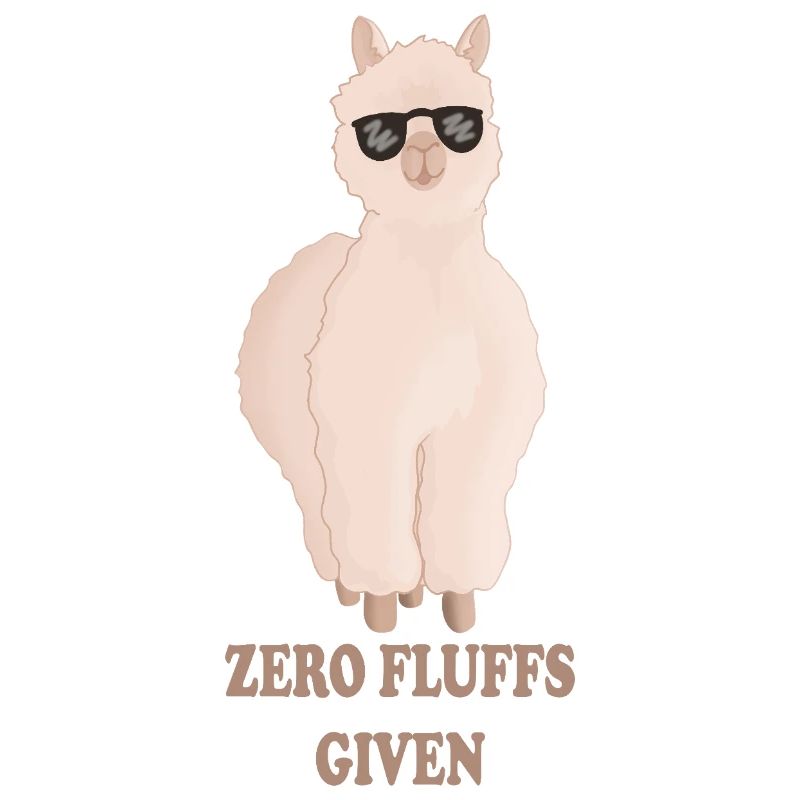 Zero Fluffs Given – Fluffy Alpaca with Sun Brush
