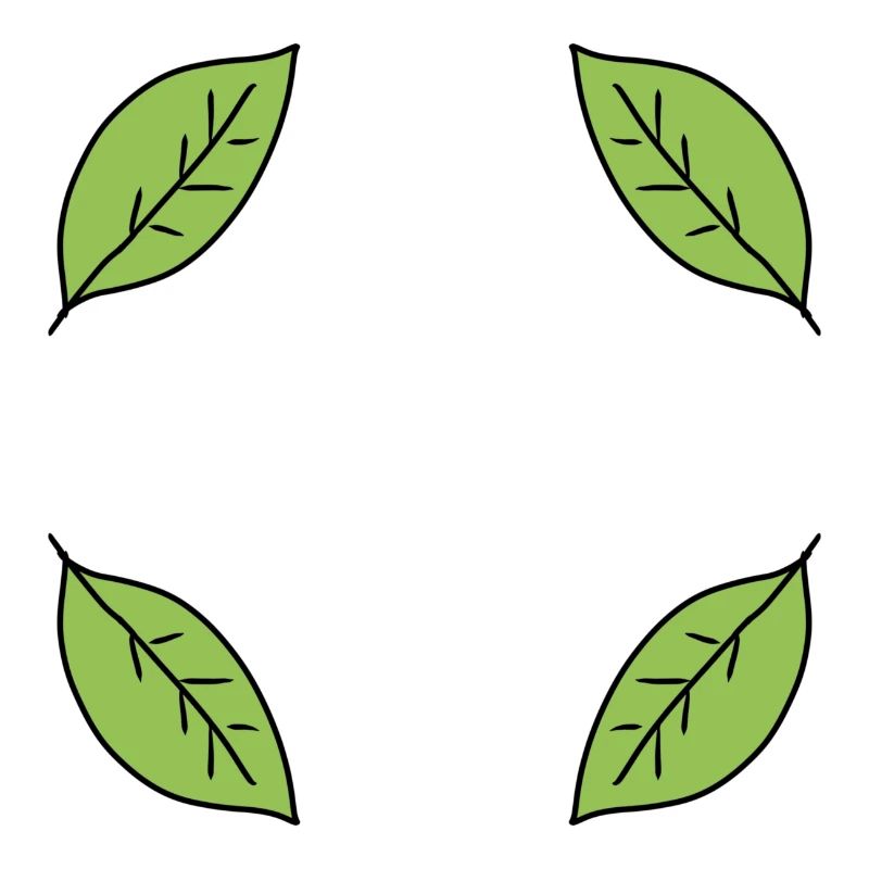 Forme de cadre de feuille Feuilles Nature Vert