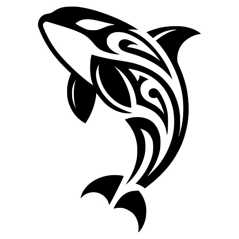 Jumping Orca Tattoo Style