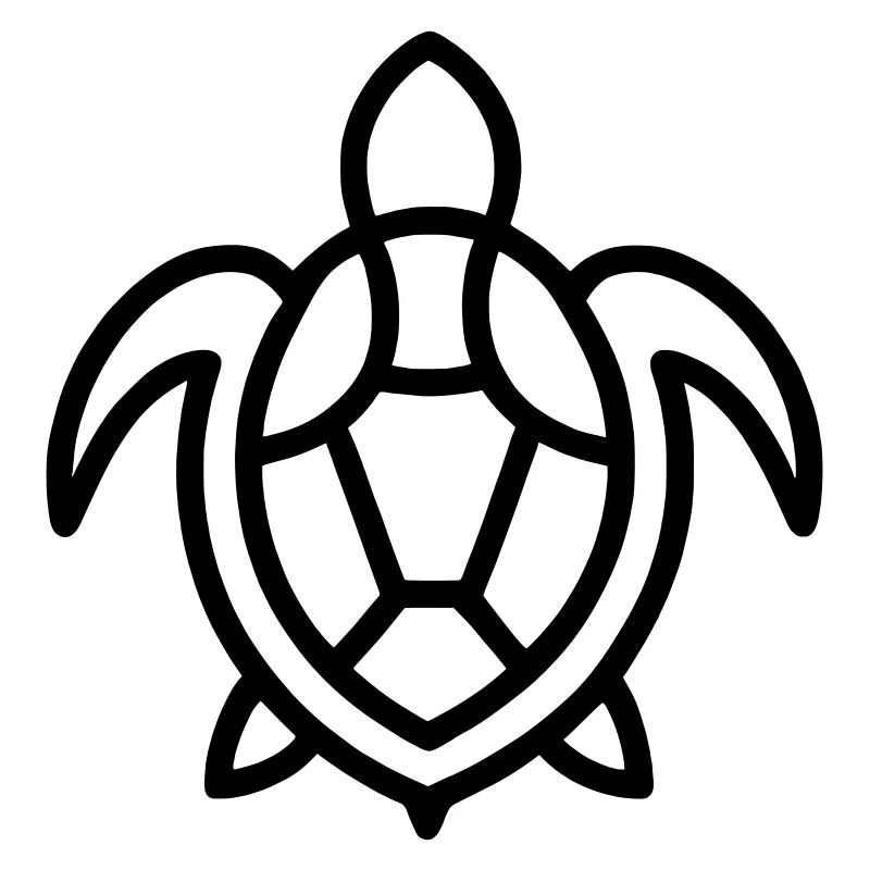 Minimalist Turtle Icon - different colors