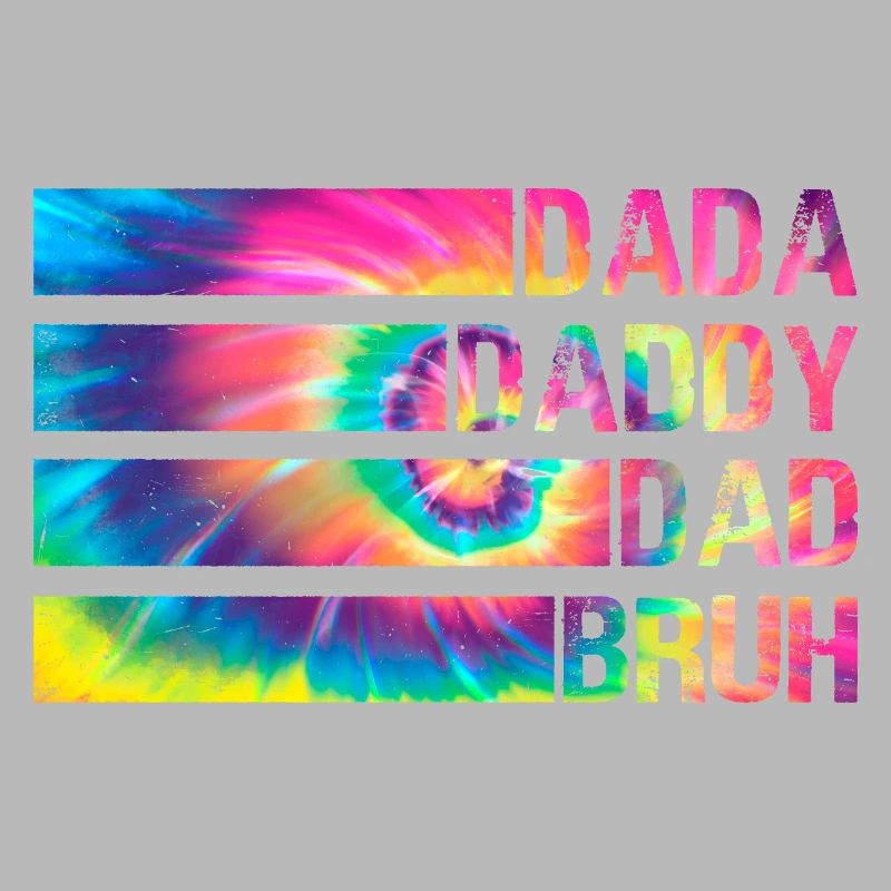 Dada Papa Papa Bruh Distressed Tie Dye Männer Ehefrau