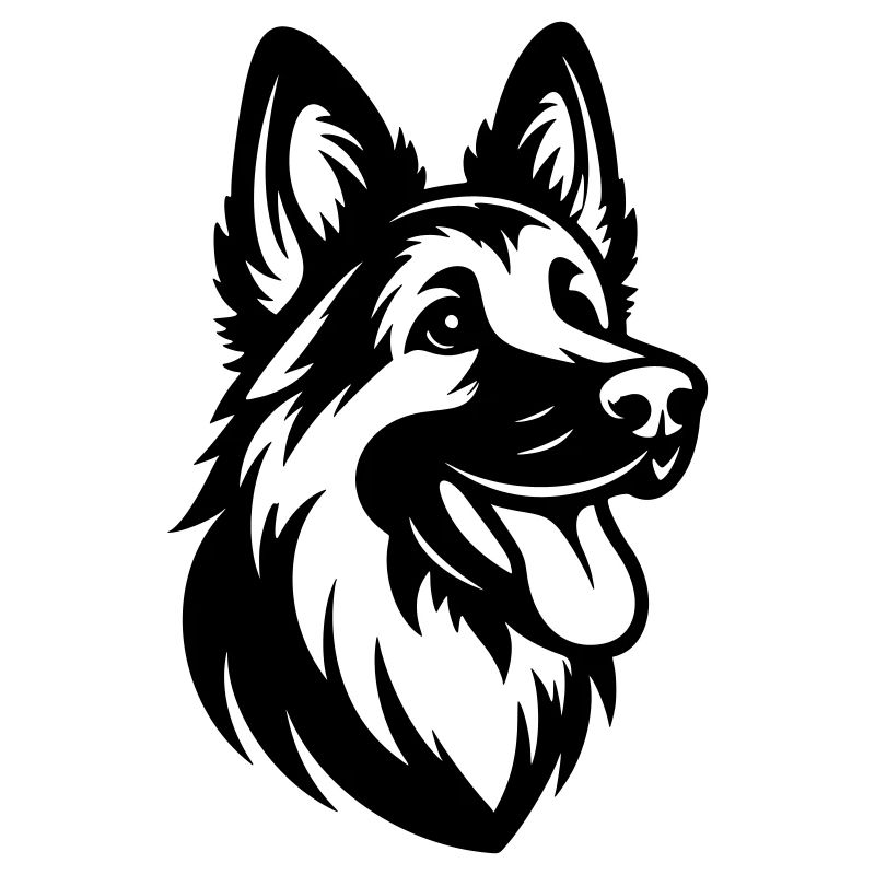 German Shepherd Drawing Head