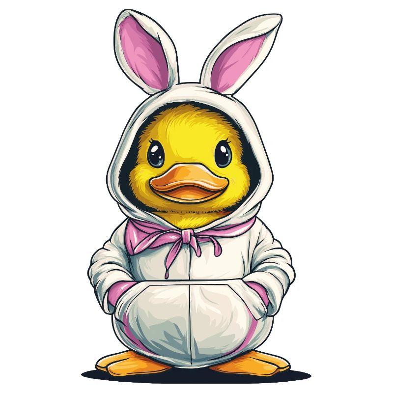 Ducklings in bunny costume