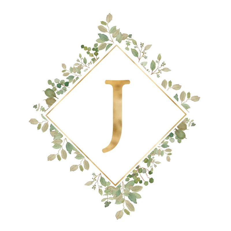 J Monogram Eucalyptus Wreath
